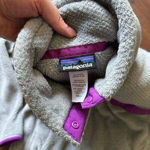 Patagonia Snap T Fleece Pullover L Gray Purple Gorpcore Outdoor Y2K Cozy 3222